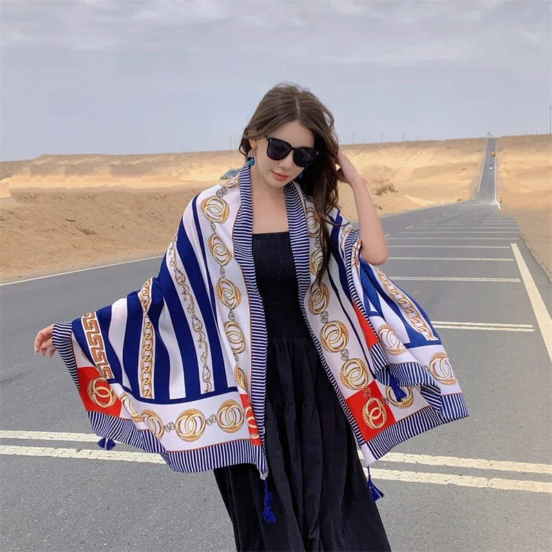 Travel Beach Sunscreen Scarves for Women Bikini Large Sarong Wrap Scarf Brazilian Swimsuit Bathing Cover-ups 17 Styles 90x180cm