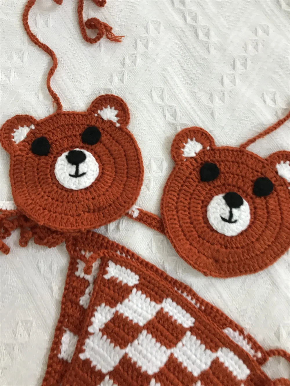 Lady's Custom Crochet Bikini Set 2 Pieces Bathing Suit Sexy Micro Bikinis Handmade Swimsuit Thong Swimwear Women Outfits