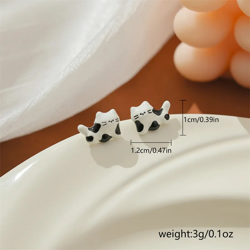 Lovely Cat Pumpkin Stud Earrings for Women Fashion Dangle Piercing Jewelry Star Bowknot Fish Bone Statement Party Ear Drop Gifts