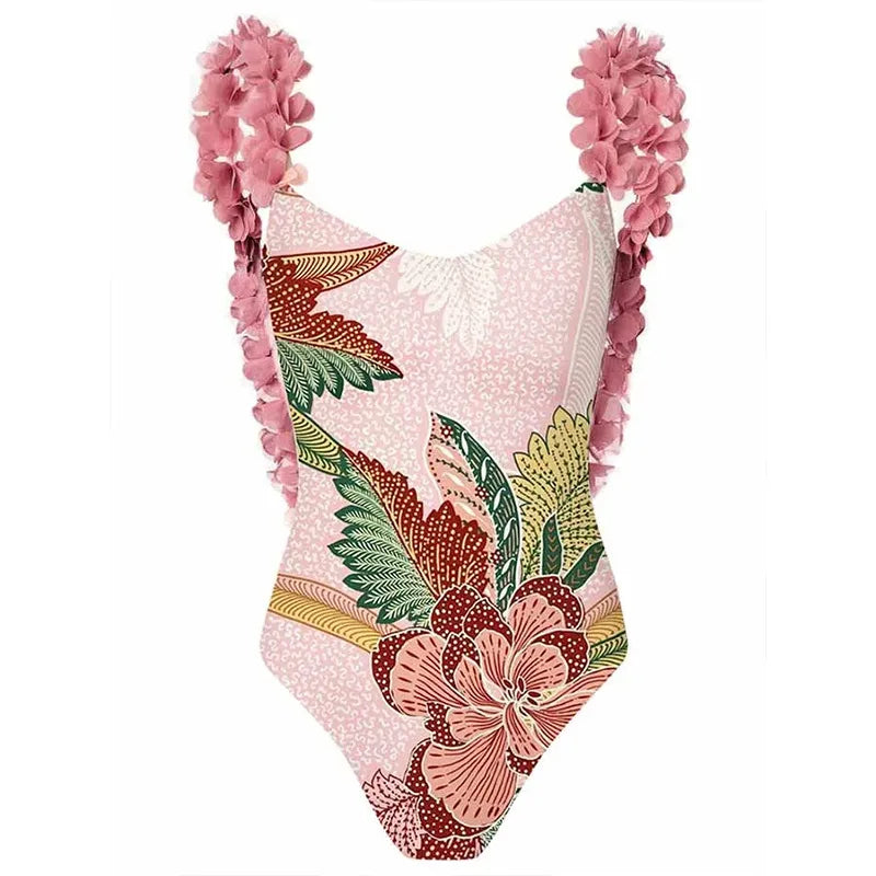 2023 New Arrival Push Up Women Bikini Set Floral Printed Ruffle Bikinis Strappy Bandage Swimwear Brazilian Biquini Bathing Suit