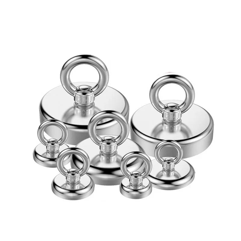 Super Strong Neodymium Fishing Magnets Heavy Duty imanes Magnet with Countersunk Hole Eyebolt for Salvage Magnetic Fishing