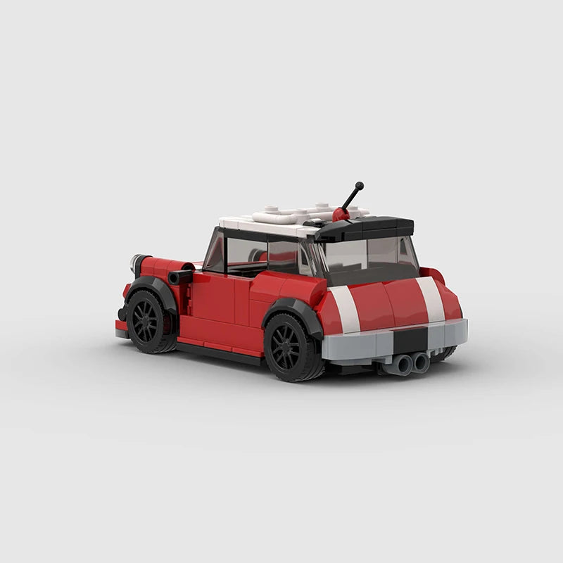 MOC Classical Speed Car City Super Race Vehicle Mini Cooper Model Building Block Brick Racing Technical Christmas Gift
