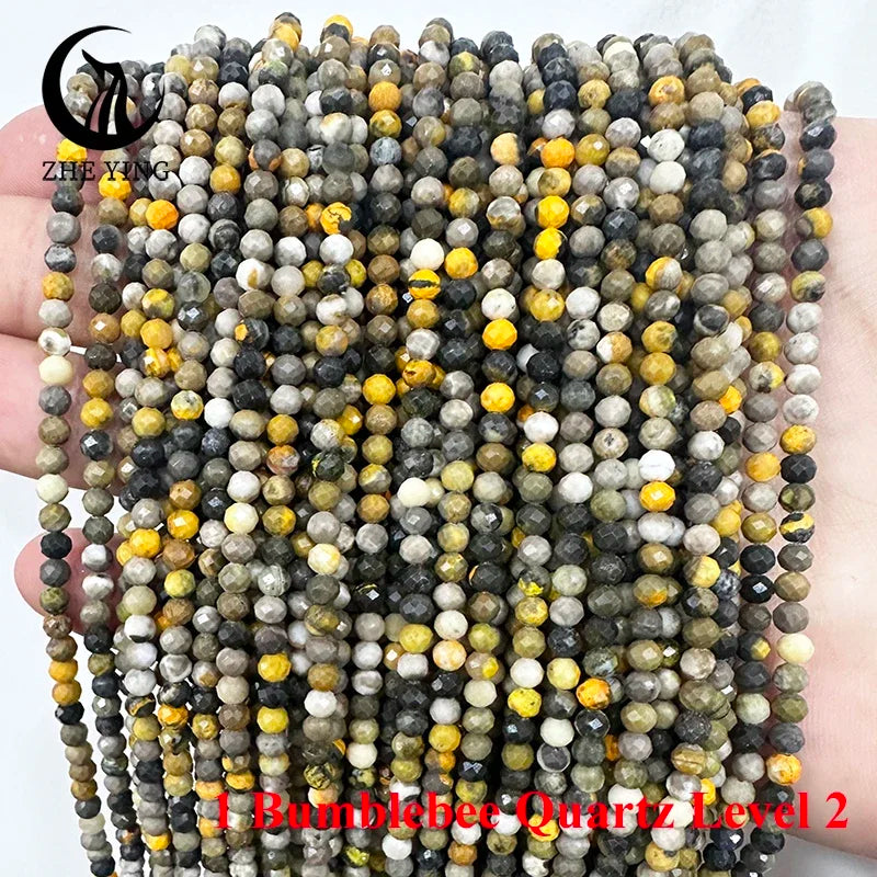 AAA Colorful Tourmaline Stone Beads Loose Spacer Faceted 3mm Beads for Jewelry Making DIY Bracelet Accessories 15''