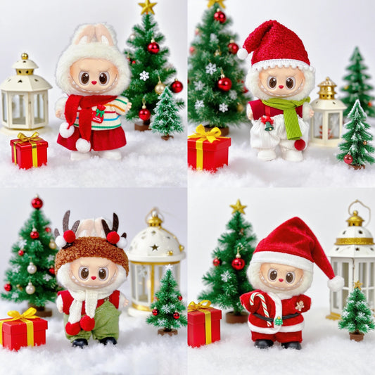 For Labubu Clothing: Festive Red Christmas Attire for V1/V2/V3 Dolls - Labubu Ropa Deer Costume Christmas Gift