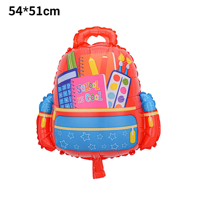 Back To School Student Stationery Bus Schoolbag Rubber Pencil Foil Balloon Babyshower Decoration Child Birthday Party Globos