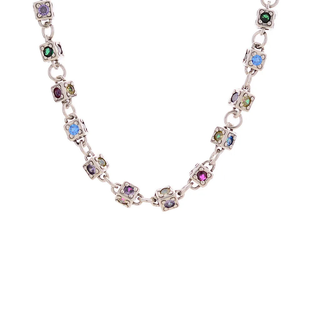 XIYANIKE Vintage Rainbow Zircon Dice Chain Bracelet For Women Girl Sweet Cool Fashion New Jewelry Lady Gift Party pulseras mujer