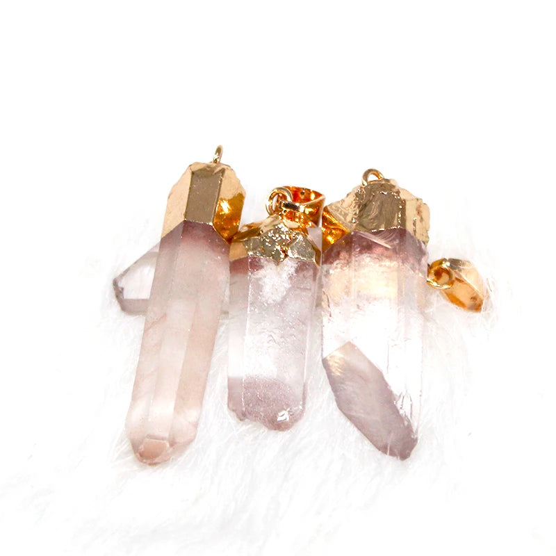 Irregular Natural Clear Quartz Healing Crystal Point Pendant Necklace Mother's Day Gift