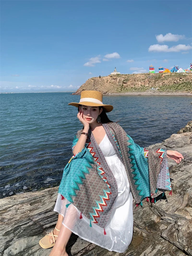 Travel Beach Sunscreen Scarves for Women Bikini Large Sarong Wrap Scarf Brazilian Swimsuit Bathing Cover-ups 17 Styles 90x180cm