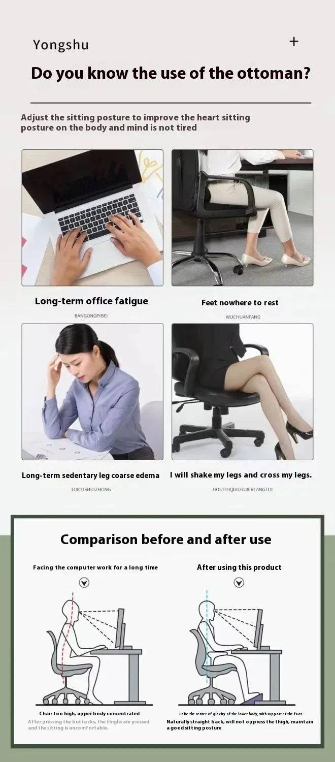 Portability Foot Rest Under Desk Footrest Ergonomic Foot Stool With Massage Rollers Foot Rest Foot Massage Footstool Shake