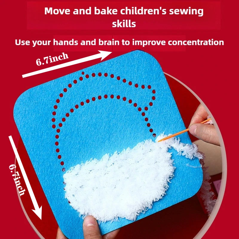 1-10PCS Christmas Gift DIY Felt Sewing Kit for Kid Handicraft Activity Preschool Toy Thread Painting Educational Craft Materials