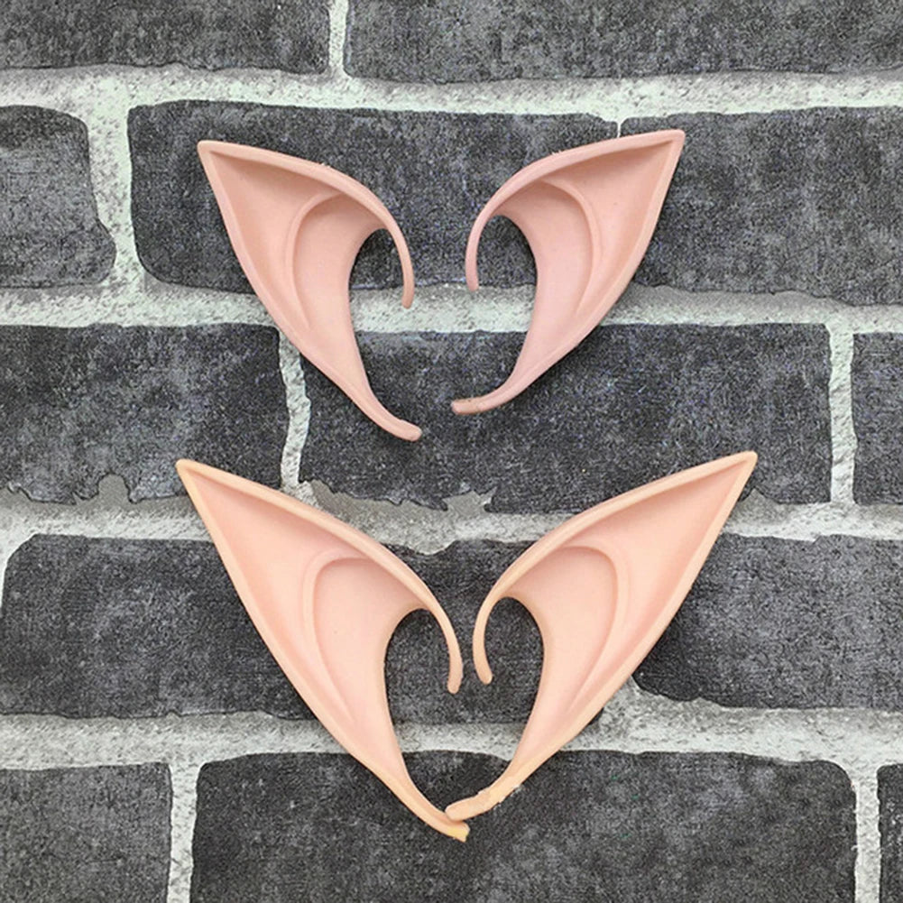 10-1Pair Halloween Angel Elf Ears Fairy Cosplay Latex Ears Halloween Decoration Monster Ears Vampire Cosplay Costume Accessories