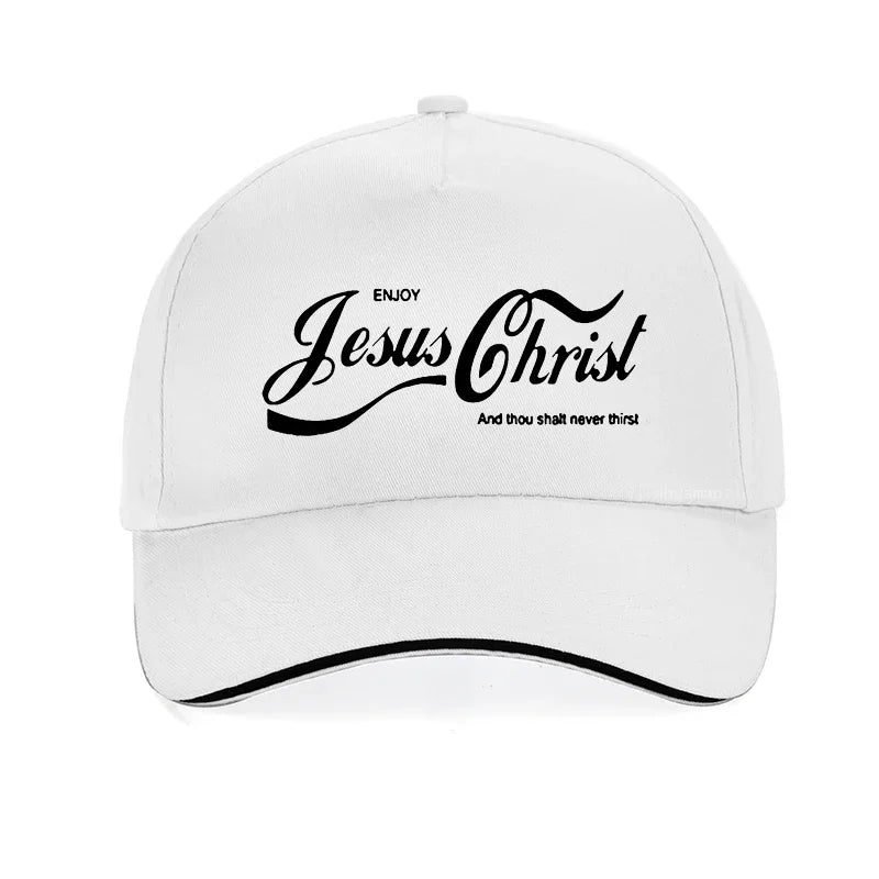 Enjoy Jesus Christ The Real King Christian Funny Men Hat Faith Prayer Graphic Fashion New Cotton Unisex Baseball Cap