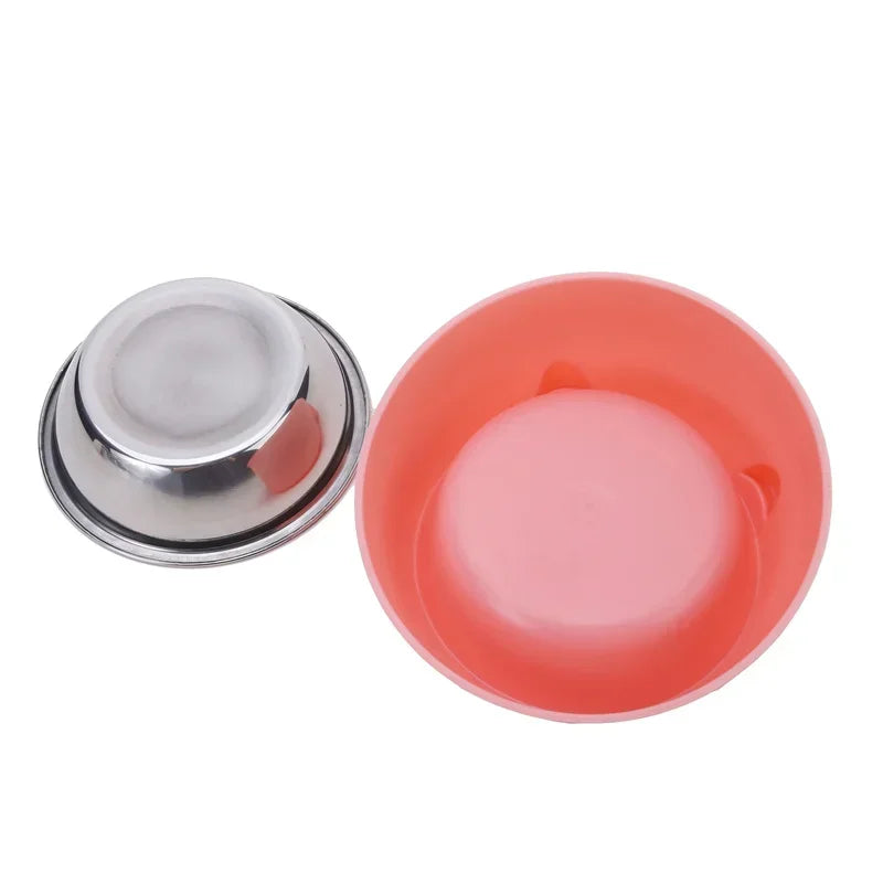 Stainless Steel Tilted Cat Food Bowl Cat Ears Design Slanted Mouth Feeder Pet Food Water Supplies Feeders Dog Bowl Cat Supplies