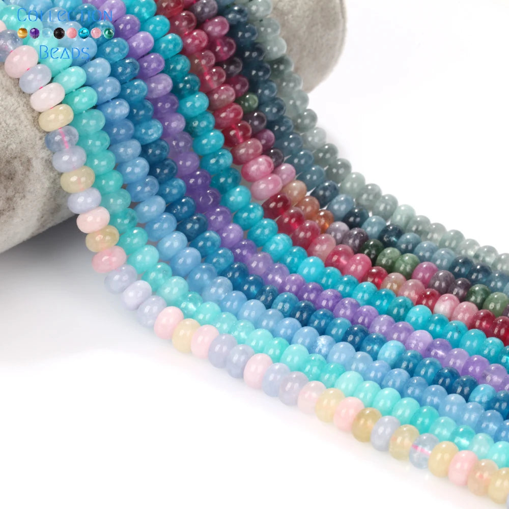 5x8mm Natural Stone Beads Aquamarine Amethyst Tourmaline Rondelle Loose Beads For Jewelry Making DIY Bracelets Accessories 15''