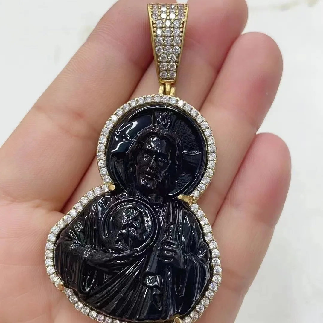 High Quality 4 Color Stone Classic Zirconia St. Jude Judas Pendant Fashion for Man Woman Religious Jewelry Party Birthday Gift