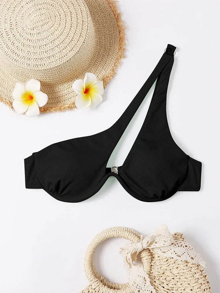 Sexy Bikinis Swimsuits Cut Out Women's Swimwear 2023 One Shoulder Biquini High Cut Bathing Suits Push Up Beach Bikini Set