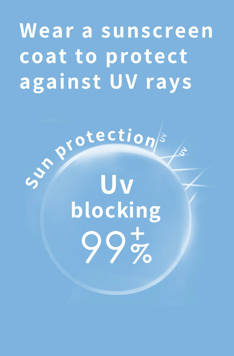 OhSunny Women Clothing Anti-UV Coats Hooded Sun Protection with Strip Loose Breathable Long Sleeve Sport Cycling Clothes