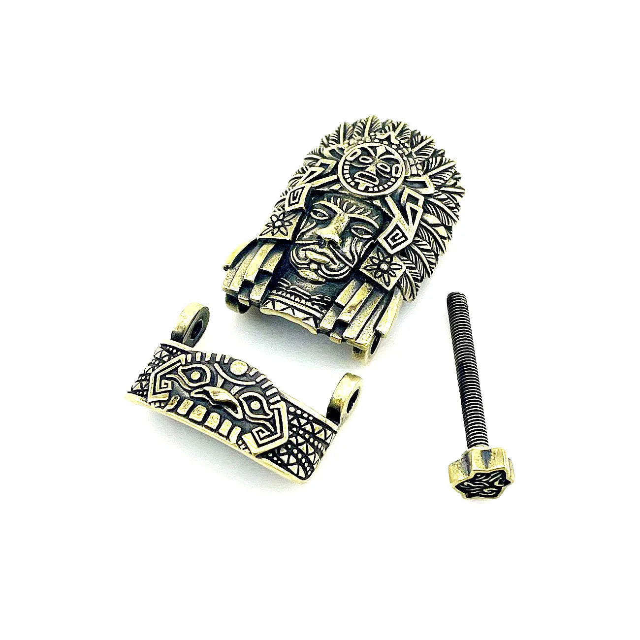 1 Set DIY Part Paracord Bracelet Buckle Brass Chief  EDC Wear Gift For Men Women