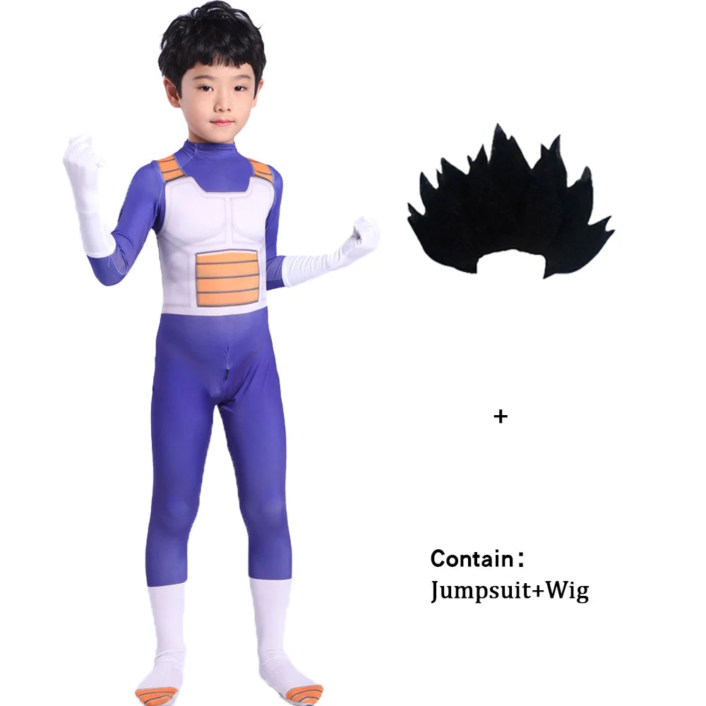 Adult Kids Z Vegeta Cosplay Costume Jumpsuit Vest Fantasia Outfits Disfras Vegeta Clothes Halloween Carnival Party Disguise Suit