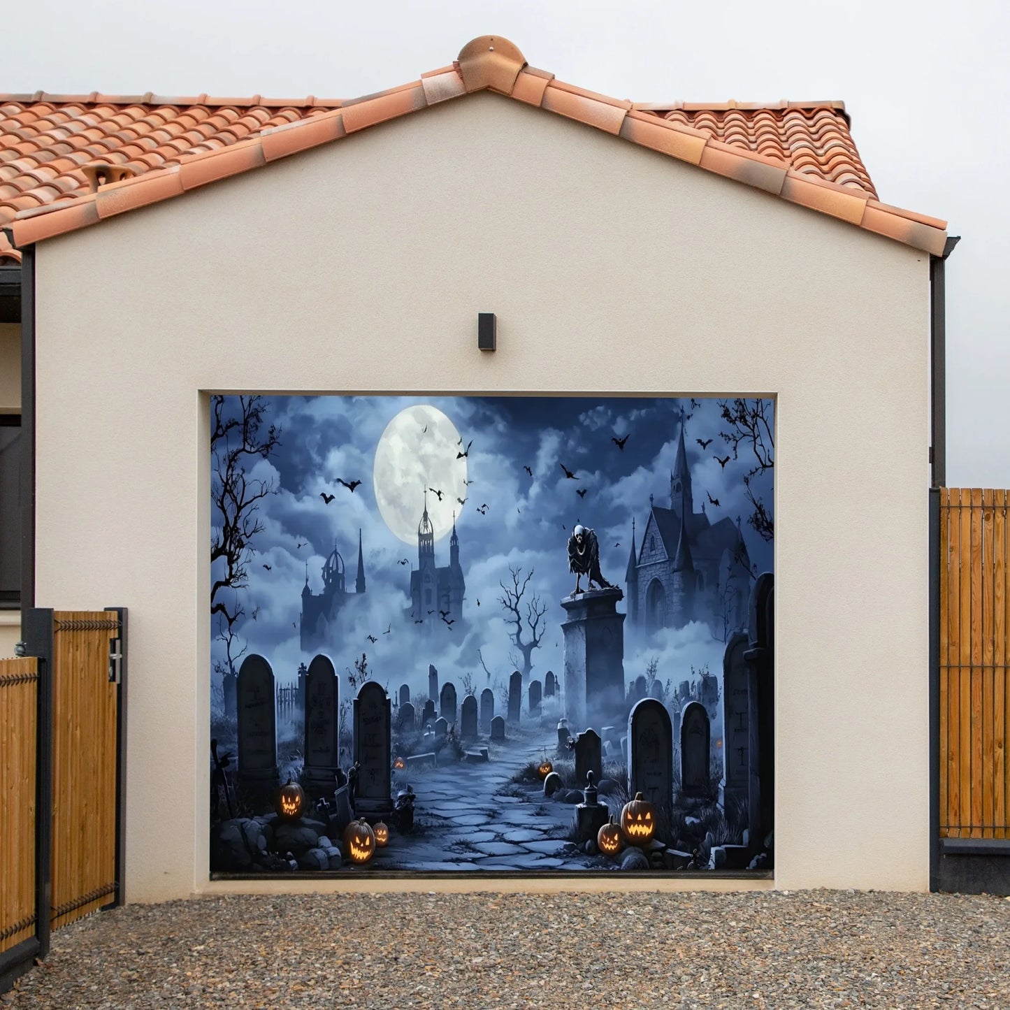 Spooky Halloween Graveyard Background: Transform Your Space with a Chilling Scene! Tapestries,holiday party decoration