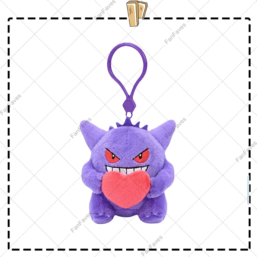 Pokemon Slepping Gengar Keychain Pendant Hanging Dolls 7 Style Gengar Cartoon Cute Animal Stuffed Peluche Doll Christmas Gift