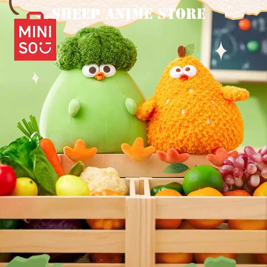 MINISO DunDun Chicken Plush Toys Cute Creative Vegetables and Fruits Soft Stuffed Doll Children's Birthday Christmas Gift