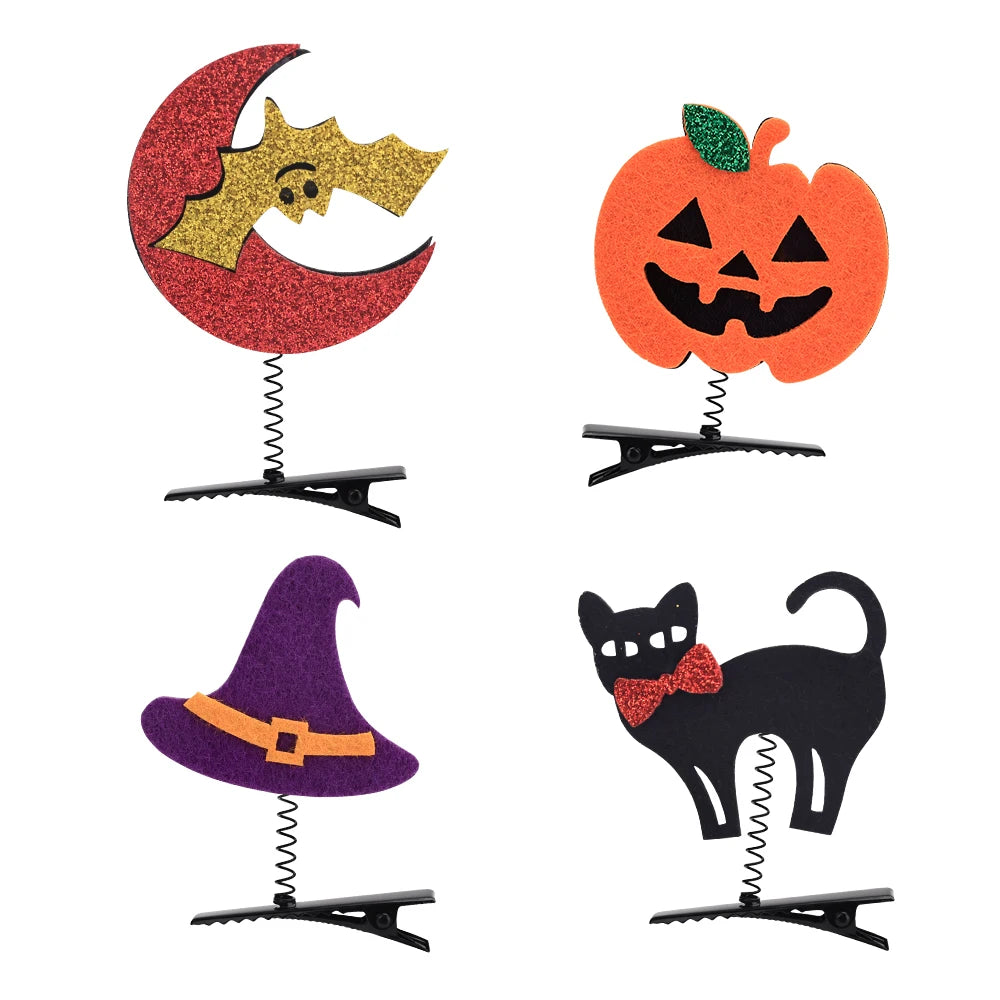 Halloween Girl Hair Clips Set  Ghost Witch Hat Pumpkin Barret  Accessories For Child Hairclip Cosplay Parties Hair Accessories