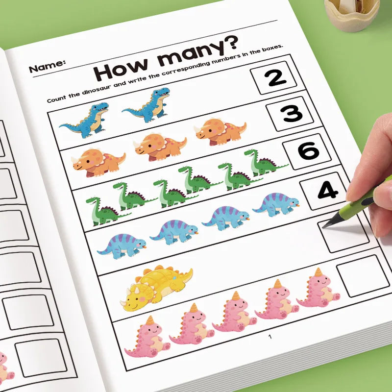 64-Page Interactive Preschool Math Workbook: Number Tracing, Addition and Subtraction Exercises - Early Education Activities for Children Aged 3 and Above, Preparatory Course, for Home or Classroom Use - Number Recognition an