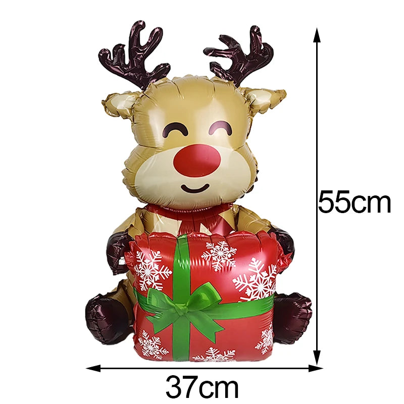 Large Standing Christmas Streetlights Balloon Puppy Snowman Santa Claus Foil Balloon for Kids Christmas Gift Home Decor Supplies