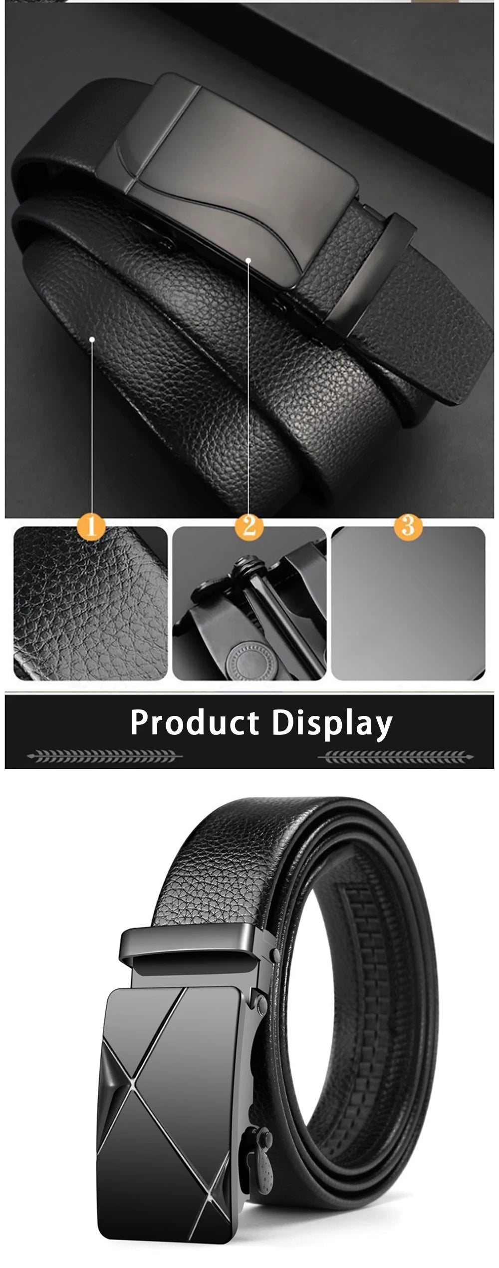 Fashion Business Men's Belt Genuine Luxury Brand Belt Metal Buckle Belt High-Quality PU Leather Soft Belt With Cargo Pants Jeans