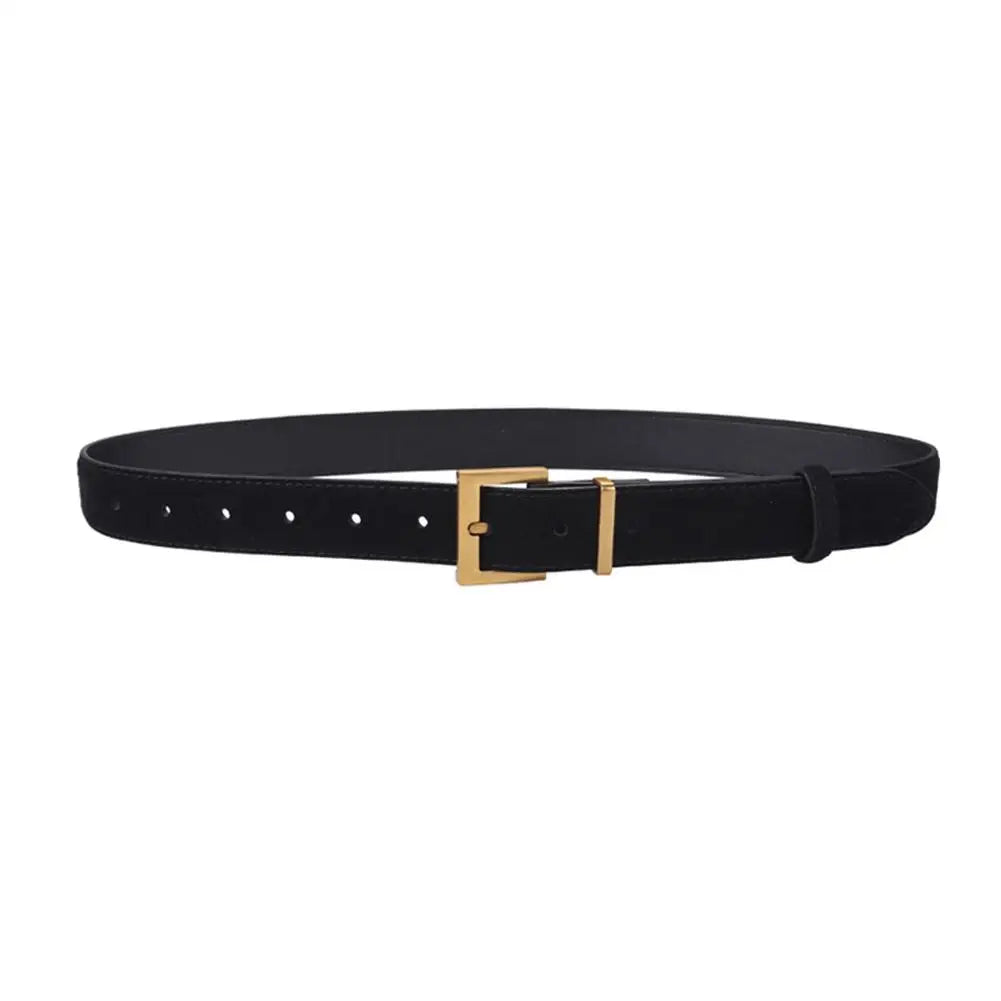 2025 Women Luxury Design Suede Leather Belt Casual Business Versatile Pin Buckle Waist Strap