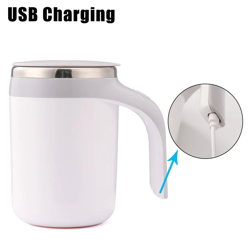Portable Automatic Stirring Cup Mug Rechargeable Coffee Electric Stirring Stainless Steel Magnetic Rotating Blender Stirring Cup