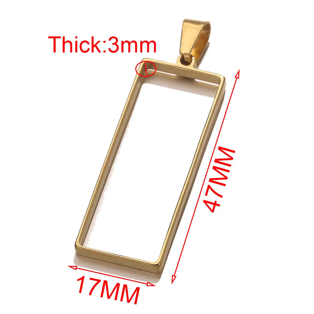 5pcs Stainless Steel Heart Square Silicone Mold Charm Frame Bezel Pendant Base Diy UV Resin Cameo Blanks Earrings Jewelry Making