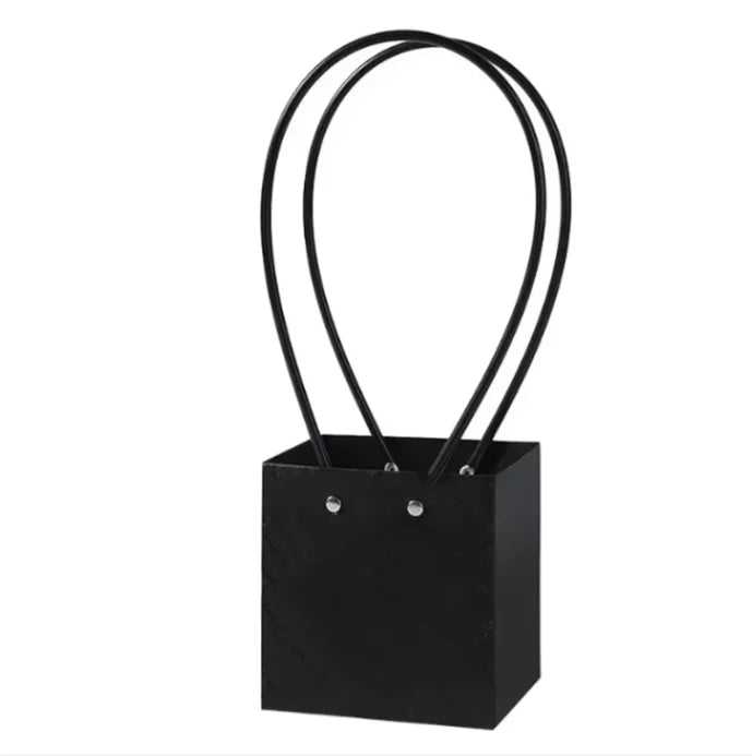 10pcs Christmas Gift Flower Kraft Paper Handbag Flower Arrangement Portable Box Rectangular Trapezoidal Flower Handheld Gift Box