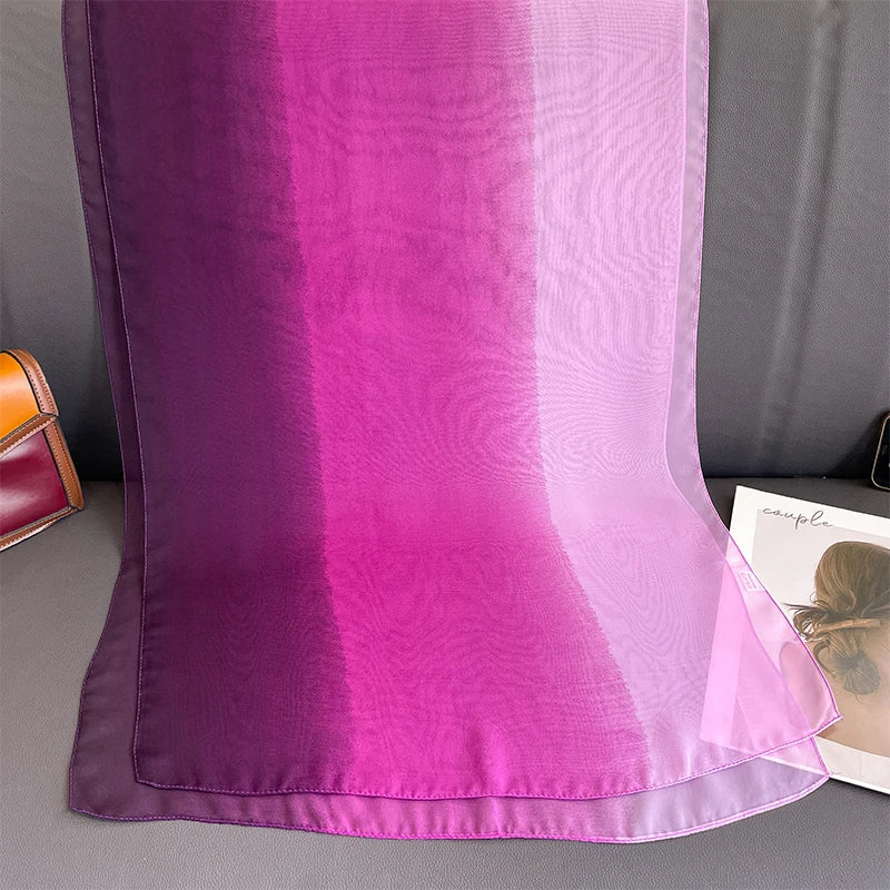 50*160CM Fashion Women Chiffon Gradient Scarf Shawl Luxury Elegant Lady Versatile Sun Protection Decorate Scarves Headscarf