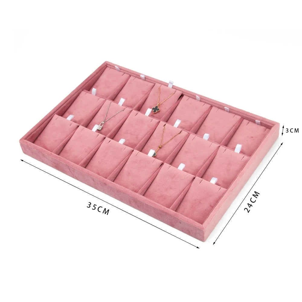 High End Pink Velvet Jewelry Display Props Ring Earrings Holder Necklace Bracelet Tray Organizer Jewelry Store Window Display