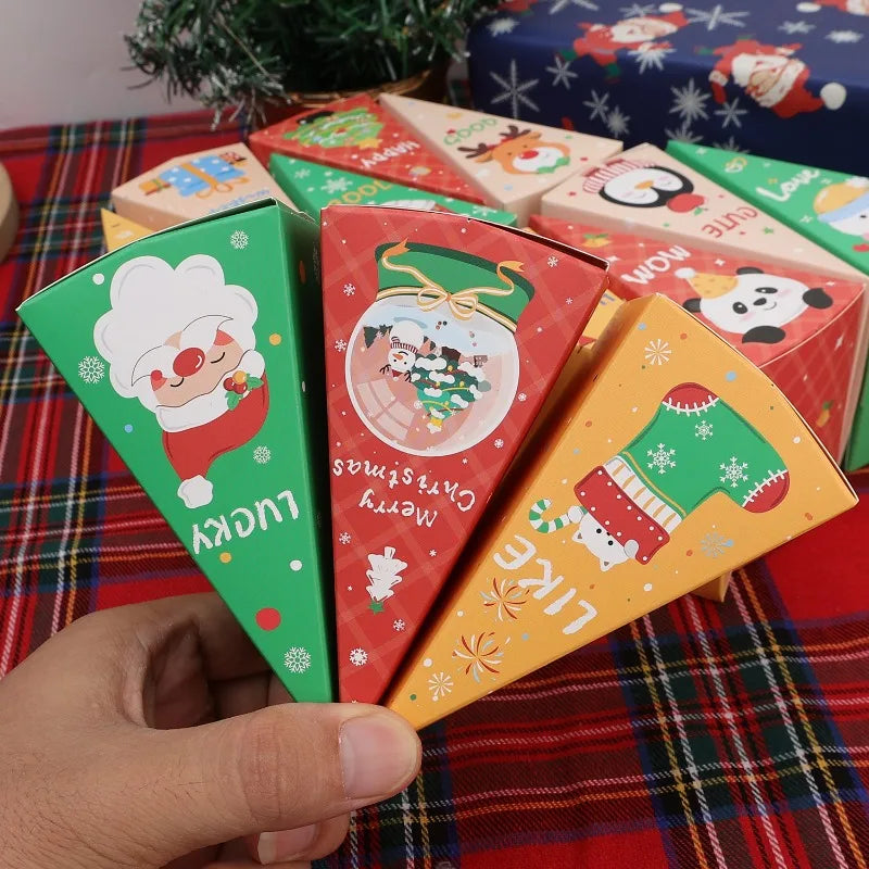 12pcs Christmas Candy Boxes Christmas Gift Packag Box Xmas Tree Hanging Pendent New Year Blind Boxes DIY Party Favors Decoration