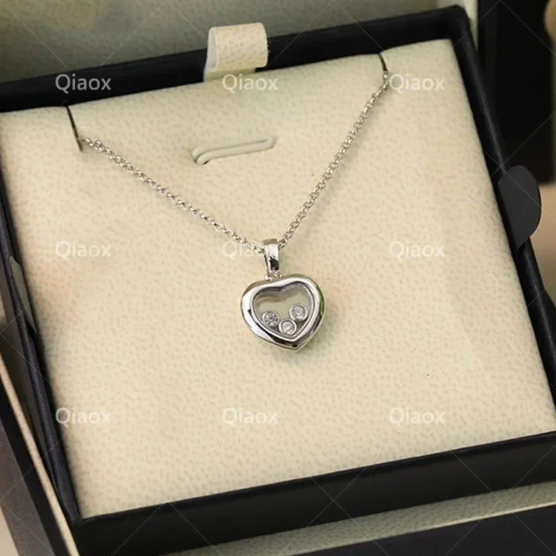 MXK 2025 Hot selling new 925 sterling silver heart-shaped necklace for women's fashion luxury brand jewelry party Christmas gift