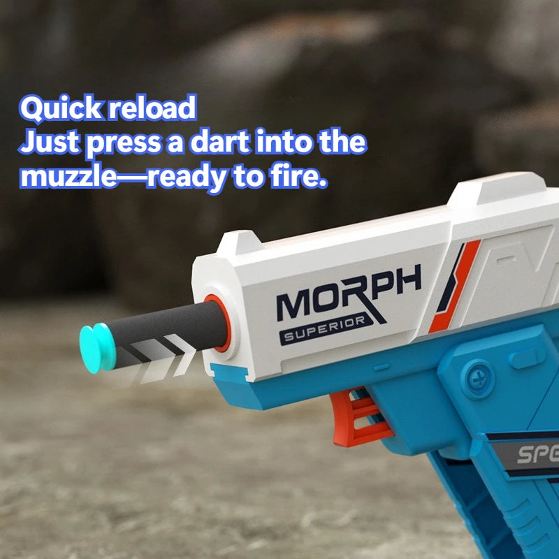 Mini Soft Bullet Toy Gun Rotary Fidget Design Foldable Foam Dart Launcher for Boys Shooting Toy Fun Christmas Gift for Kids