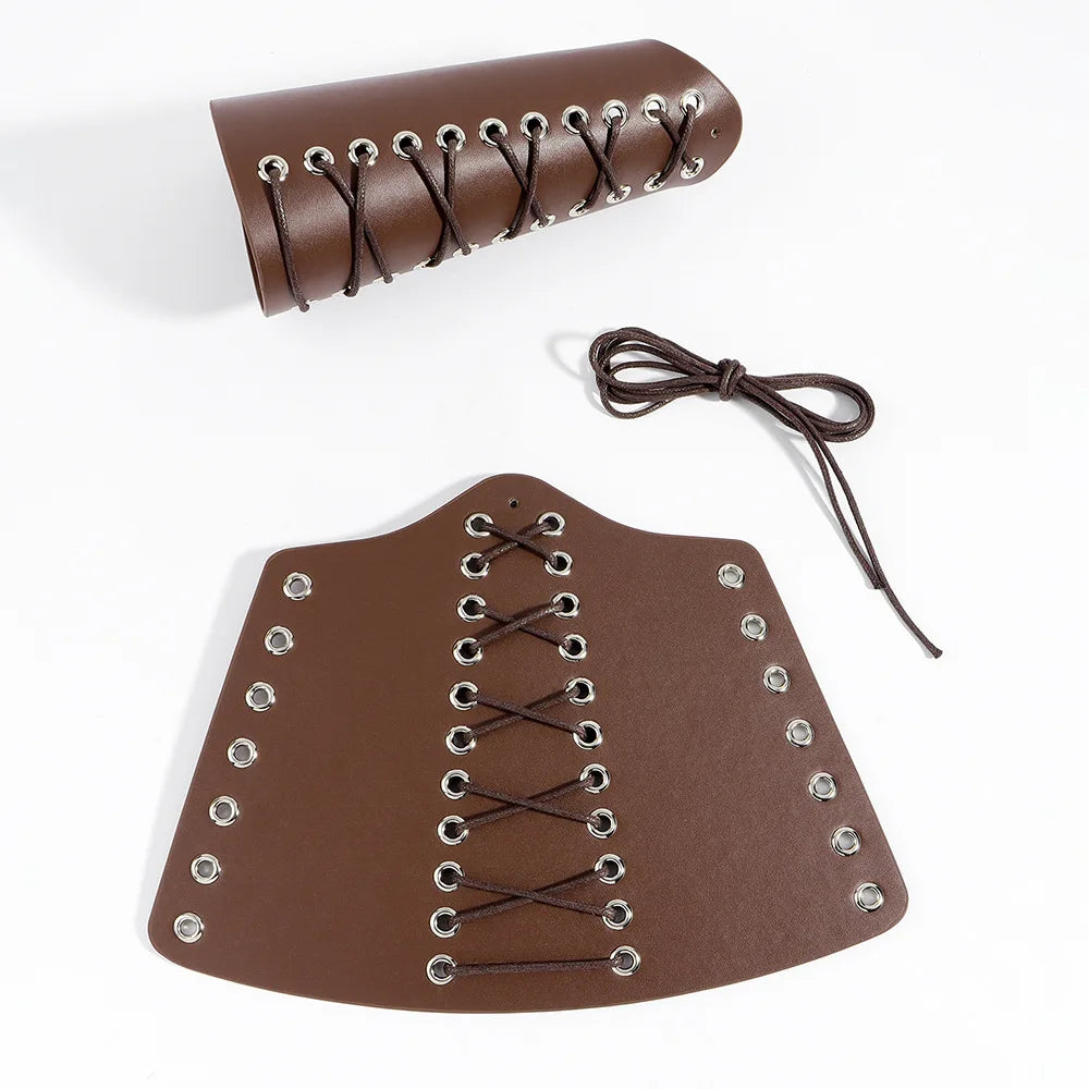 A combination of two medieval knight wristband accessories, Viking retro set, carnival Halloween party decoration