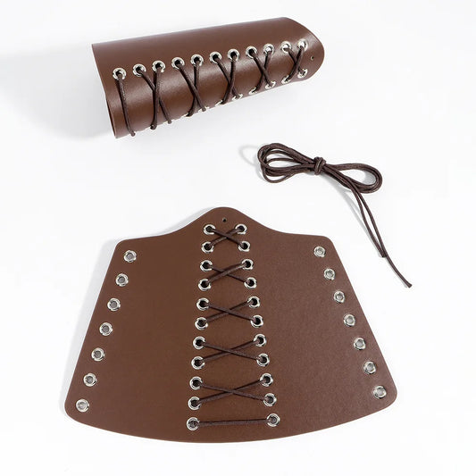 A combination of two medieval knight wristband accessories, Viking retro set, carnival Halloween party decoration