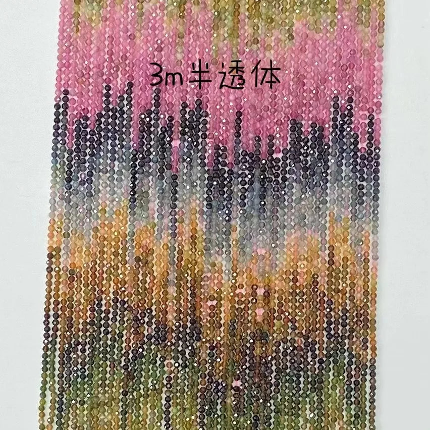 AAA Grade Natural  Rainbow Colorful Tourmaline Slice Loose Bead Jewelry DIY Bracelet Necklace 38cm Manufacturer Wholesale