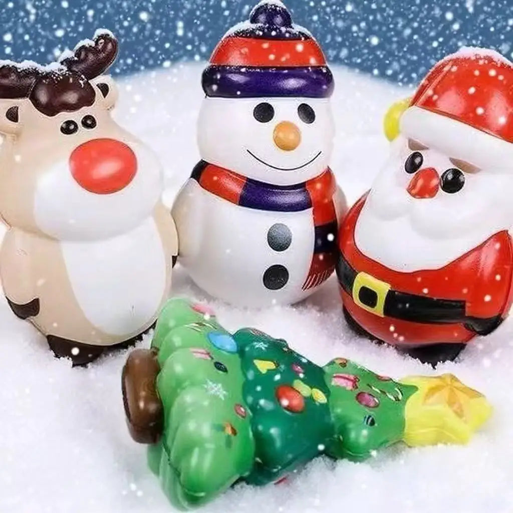 4Pcs PU Squishy Anti Stress Reliever Toy Doll Santa Claus Reindeer Christmas Gift Slow Rebound Antistress Squeeze Toy