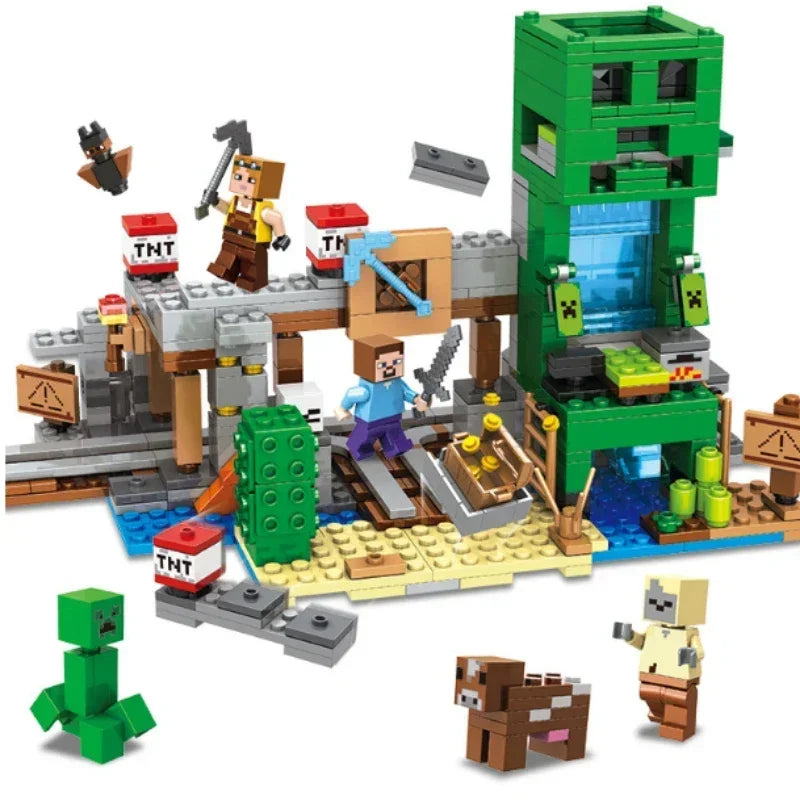 my world the mine Dark dragon building block city Toys for children Christmas Gift