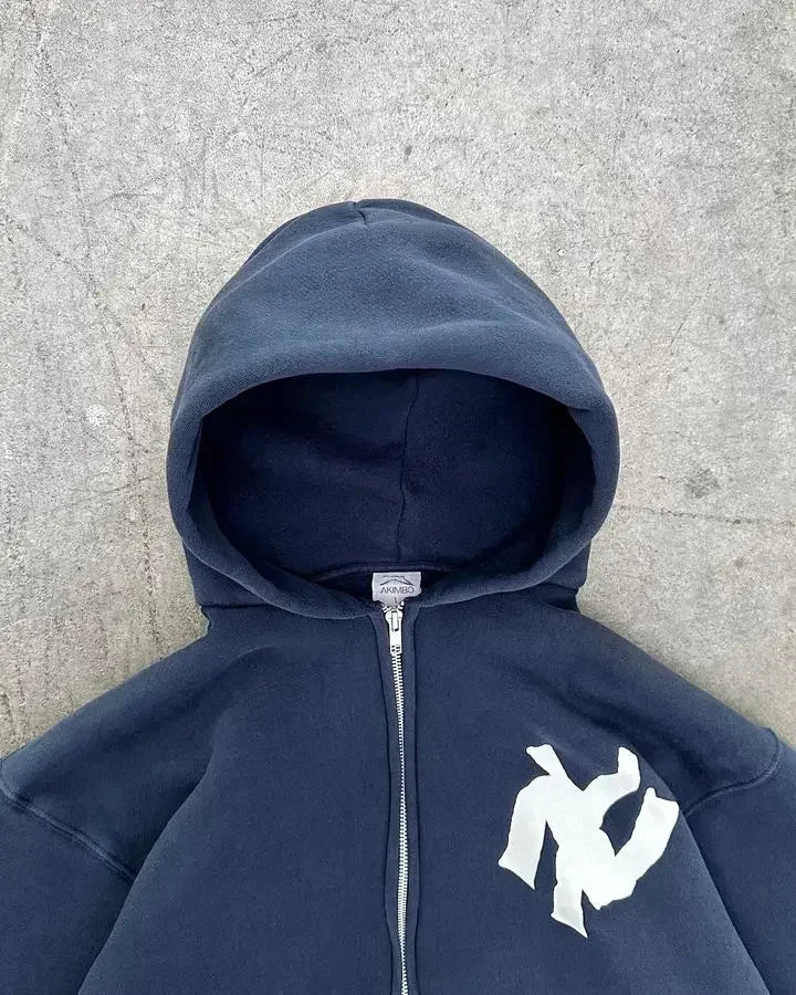 2024 New Y2K American Retro Trend Gothic Print Hooded Womens Street Hip Hop Casual Loose Sweatshirt Couple Fashion Hooded