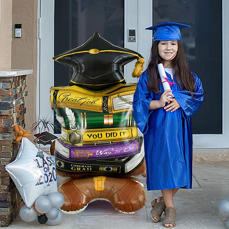 Graduation Balloon Gold Black Doctor Helium Foil Balloons Congratulation Graduation High School 2025 Graduation Party Decoration