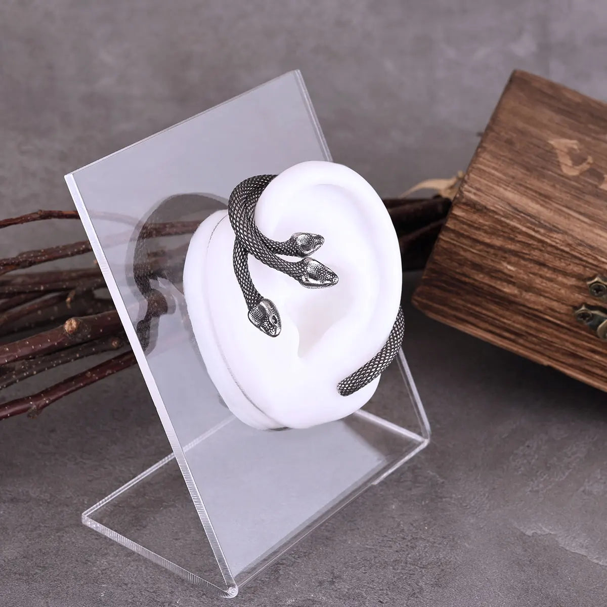 Viking Three Headed Serpent Street Tailed Serpent Man and Woman Earrings Stainless Steel Hanging Earring Personalized Gifts