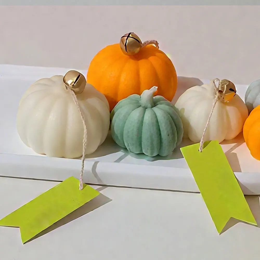 3pcs Pumpkin Silicone Candle Mold Plant Resin Gypsum Scented Candle Making Kit Thanksgiving Day Decor DIY Halloween Party Gifts