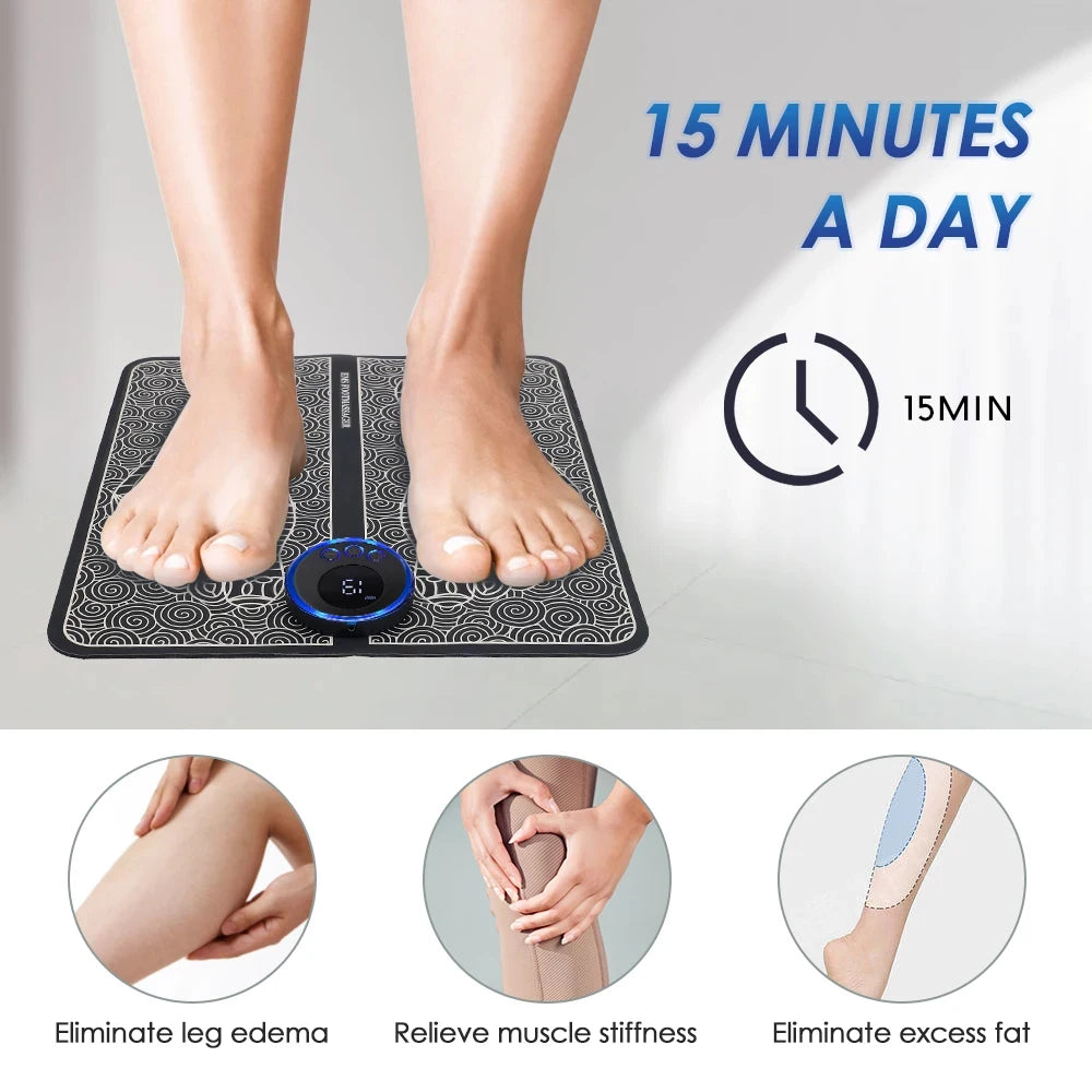 Foot Massager EMS Rechargeable Massage Mat Foot Relaxation Pads Electric Foot Massage Tool To Relieve Sore Feet Home Fitness