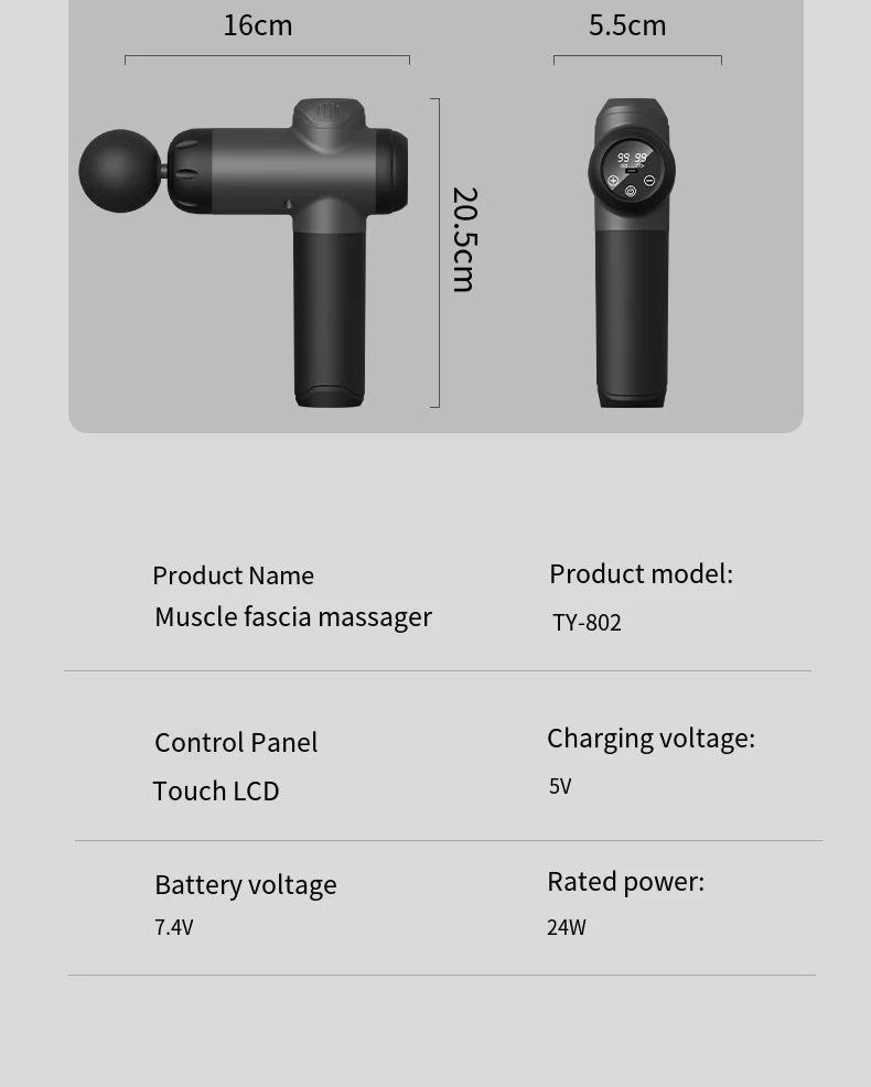 Fitness Massage Gun Fascia Deep Muscle Relax Body Neck Massager Electric Fitness Equipment Noise Reduction Christmas gift